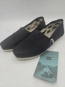 TOMS Women's Classic Alpargata Slip-On Shoe Black Canvas 6 M - Picture 1 of 3