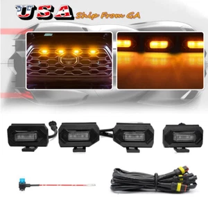 Smoked Amber LED Grille Light Kit For Toyota Tacoma TRD Off Road Sport 2020-2022 - Picture 1 of 12