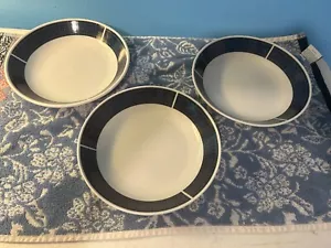 Majestic Ware Calico Rooster Bowls Oneida Blue Rim 8" Diameter--- Set of 3 - Picture 1 of 5