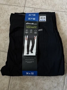Eddie Bauer Fleece Lining Tech Pant 2 way Stretch UPF 50+, Black - 36x32 - Picture 1 of 2