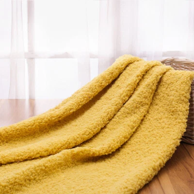 Faux Sherpa Shearling 19.6x63" DIY Loop Wool Fabric Curly Fur Thicken Clothe Sew - Image 1 of 4