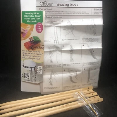 Palos de tejido de trébol 6 piezas y aguja de tapiz fina #8440 abedul Foto 1 de 4