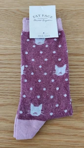 BNWT FAT FACE Ladies Spotty Cat Socks One Size UK 4-7 - Picture 1 of 2