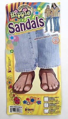 Generation Hippie Sandálias Unissex Fantasia de Halloween Sapatos Adulto Tamanho M Médio - Imagem 1 de 4