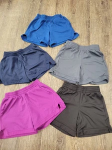 Athletic Works Girls Youth 7/8 Lot of Mesh Shorts Navy Gray Pink Black Blue - Picture 1 of 4