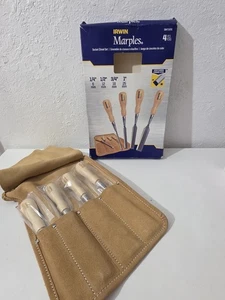 Irwin Marples Steckmeißel 4er Set mit Leder Aufbewahrungstasche - Bild 1 von 5