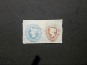GB Ganzsache 1886 STO QV 11/2d + 2d Prägeverbund Ausschnitt H&B ESC34 - Bild 1 von 2