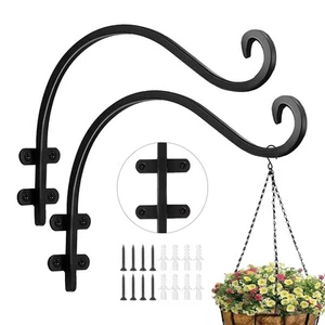 12 Inch Hanging Basket Hook Outdoor 2PCS Bird Feeder Hanger,Garden Hooks,Wind... - Picture 1 of 7