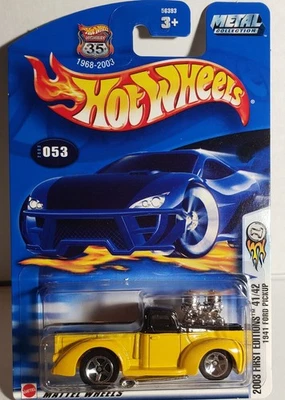 Hot Wheels 2003 First Editions #53 Gloss Black & Yellow 1941 Ford Pickup - Image 1 of 2