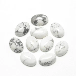 Natural White Howlite Oval Cabochon 6x8mm to 20x25mm Loose Gemstone - Picture 1 of 4