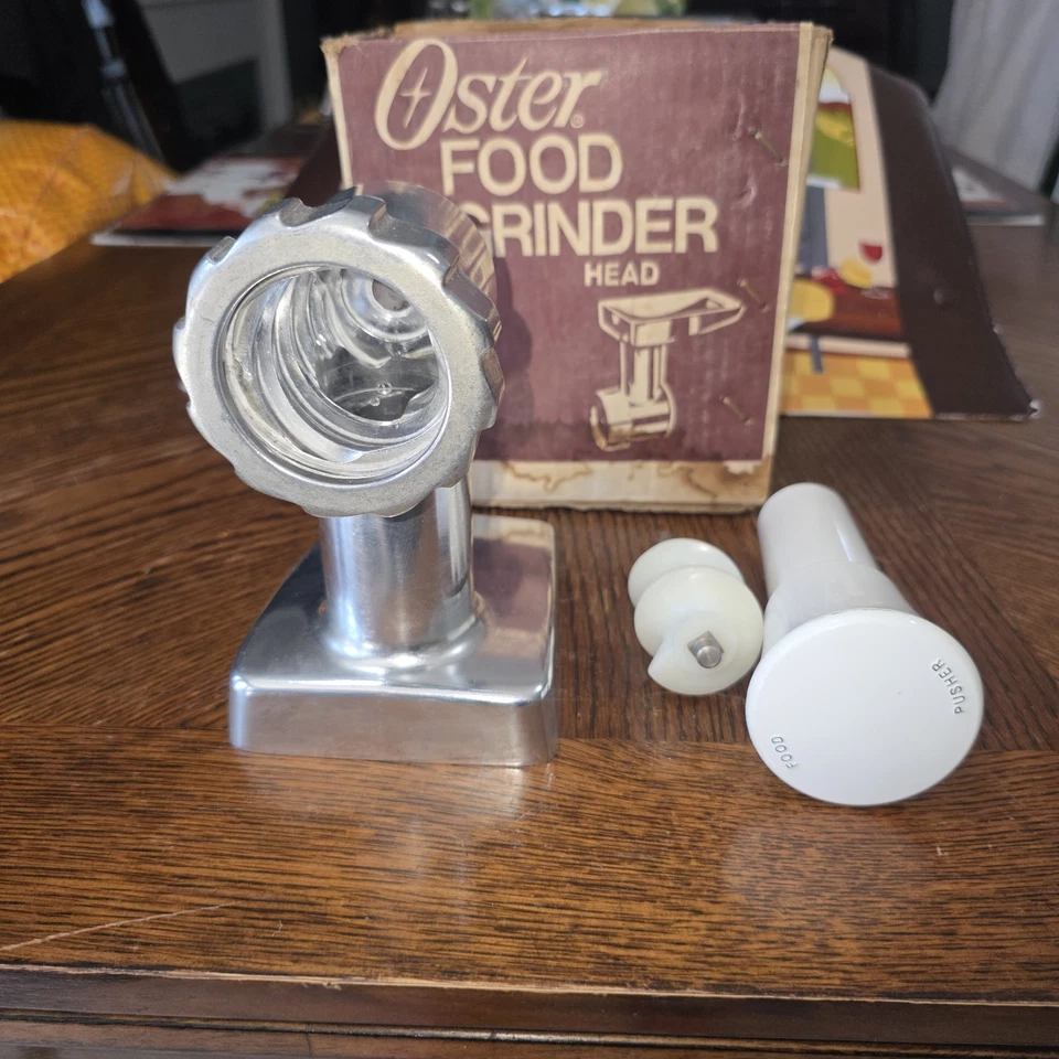 Cabezal de molinillo de alimentos Oster vintage modelo 945-08H kit de accesorios de acero inoxidable Foto 1 de 4