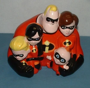 DISNEY PIXAR THE INCREDIBLES POTTERY BANK - ENSECO - 2004 - EXCELLENT CONDITION - Picture 1 of 5