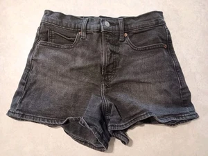 Pantaloncini denim neri Old Navy Sky Hi A Line taglio invecchiato donna taglia 4 (Jo) - Foto 1 di 6