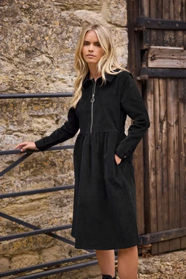 M&CO Petite Women's Cord Zip Shirt Dress - Image 1 of 4