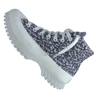 Converse All Star Lugged 2.0 High Platform Donna Tg 8.5 Jacquard Sand Dune Ottime Condizioni - Foto 1 di 14