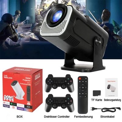 2025 Beamer Projektor 4K UHD WiFi Bluetooth Android TV Heimkino Mini Tragbar NEU - Bild 1 von 4