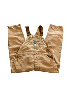 Liberty Mens Overalls  38x32 Brown Double Knee Carpenter Workwear Utility Canvas - Picture 1 of 5