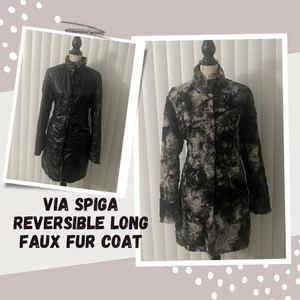 Via Spiga Women’s Reversible Faux Fur Puffer Coat - Picture 1 of 12