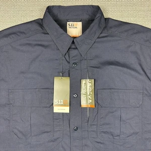 5.11 Tactical Men's Shirt XL Tactile Pro Short Sleeve Dark Navy Teflon Brand New - Picture 1 of 15