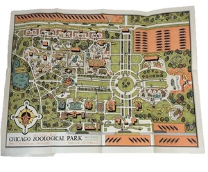 1942 Chicago Zoological Park Brookfield Zoo Map W/Guide Book Tiger Illinois Read - Picture 1 of 19