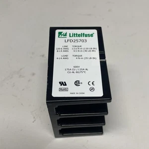 NEW Littelfuse LFD25703 ACS Dist Block 600V 175A 3-Pole - Picture 1 of 3