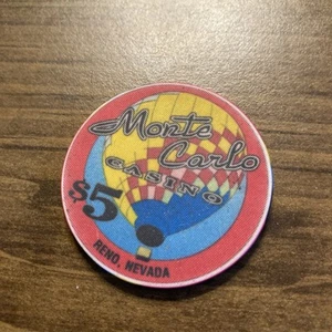 $5     Monte Carlo Balloon colorful casino chip reno  nv - Picture 1 of 2