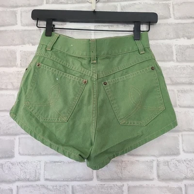 Vintage Y2K Hush Puppies Green Cotton Booty Shorts sz 26 - Image 1 of 4