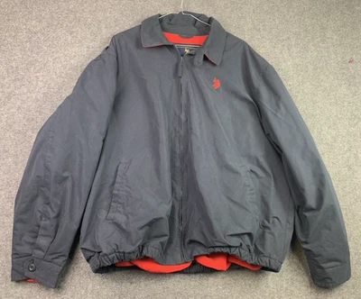 Chaqueta Polo US ASSN Harrington Para Hombres XXL Azul Marino Cremallera Completa Forrada de Vellón Foto 1 de 4