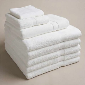 50pc Face Washer Ultra Premium 5 STAR HOTEL 100% COTTON WHITE WASHABLE 34 x 34CM - Picture 1 of 1