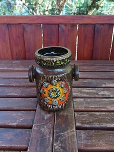 Vintage Dumler Breiden West German Vase Mid Century Design Fat Lava - Bild 1 von 3