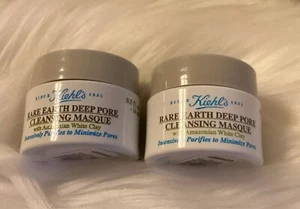 2 x Kiehl's Rare Earth Deep Pore Cleansing Masque ~ Total 1oz/28ml Travel Size - Picture 1 of 2