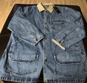 NWT Levis Premium Chore Jacket Jean Barn Coat Mens Size Medium (Large) Blue R5 - Picture 1 of 12