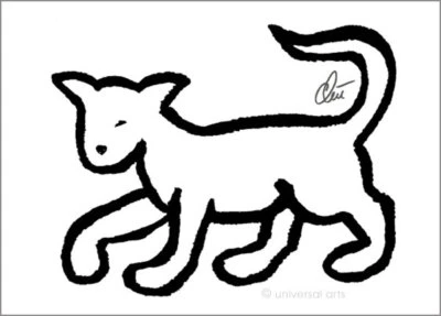 JACQUELINE DITT - Black Cat Original Druck.Grafik signiert Bild Druck Katze  - Bild 1 von 3