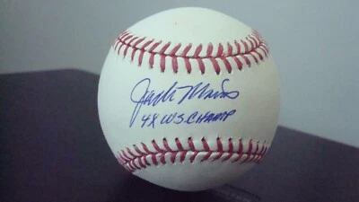 Jack Morris AUTOGRAPHED OFFICIAL MAJOR LEAGUE BASEBALL SIGNED 4X WS CHAMP JSA - Image 1 of 2