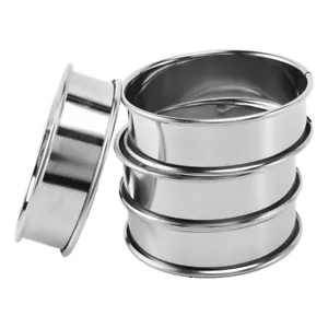 Anelli Crostata Doppio Laminato, Anelli Muffin Inglese Anelli Crumpet Set di 4 B4 L9 - Foto 1 di 8