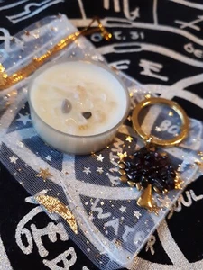 Cleansing White Sage & Crystal Tealight Candle with Tree of Life Keyring Giftbag - Picture 1 of 5