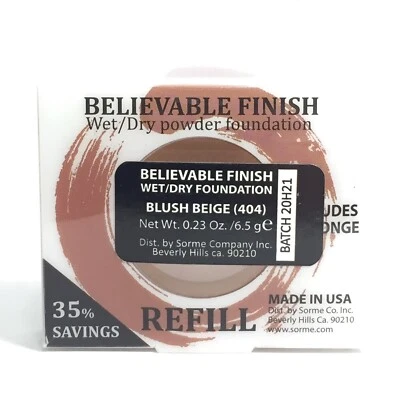 Sorme Believable Finish Wet/Dry Powder Foundation REFILL- Blush Beige # SR404 - Image 1 of 2