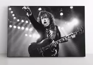 Angus Young ACDC Concert Photo Print on Framed Canvas Wall Art Rock Star Music - Picture 1 of 10