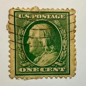 Rare Green Ben Franklin 1 cent United States Postage Stamp - Picture 1 of 5