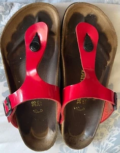 Ladies Birkenstock sandles - Gizeh style -Tango red patent - size 5 - Pre owned - Picture 1 of 5
