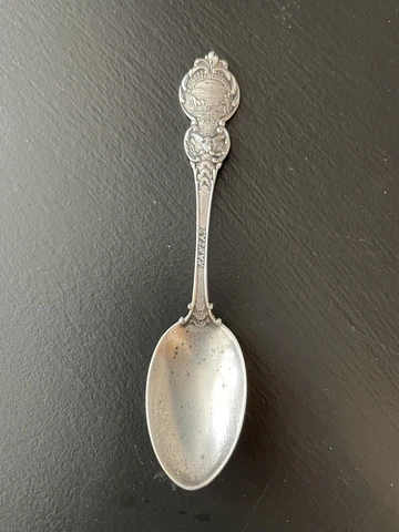 Antique Sterling Silver Spoon Kansas Ad Astra Per Aspera Monogram Cover