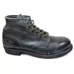 without box Frye Prison Distressed Rugged Black Plain Toe Ankle Boots Mens S - Picture 1 of 1