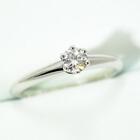 Tiffany & Co. Solitaire Diamond Pt950 Us Size No. 5 Ring Pre-Owned [B0217]