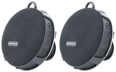 2 Rockville R-GO Wireless Link Waterproof Portable Bluetooth Speakers+Bike Mount - Image 1 of 4