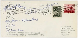 COLEGIO IMPERIAL POLAR ÁRTICO ESTE GROENLANDIA EXPEDIDO. 1963 FIRMADO... FRANQUEO ISLANDÉS - Imagen 1 de 2