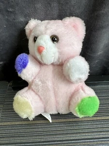 Vtg promozionale orso rosa peluche colore bloccato zampe da TPI distribuzione 1980s - Foto 1 di 10
