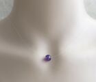 Semi Precious 8mm Amethyst Gemstone Floating Illusion Translucent Necklace 
