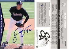 Sean Green Signed 2002 Grandstand Salem Avalanche #NNO Card Auto AU
