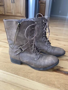 Rampage Ram-Jonder Brown Lace Up Combat Boots Size 8M - Picture 1 of 9
