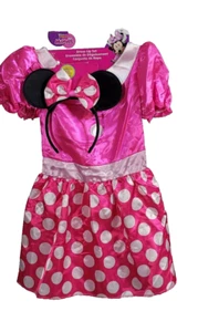 Disney Minnie Mouse Dress-Up Set - Pink Polka Dot Costume with Ears & Bow - Picture 1 of 6